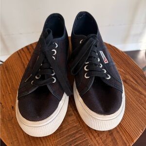 Superga 2740 Black Platform Sneakers